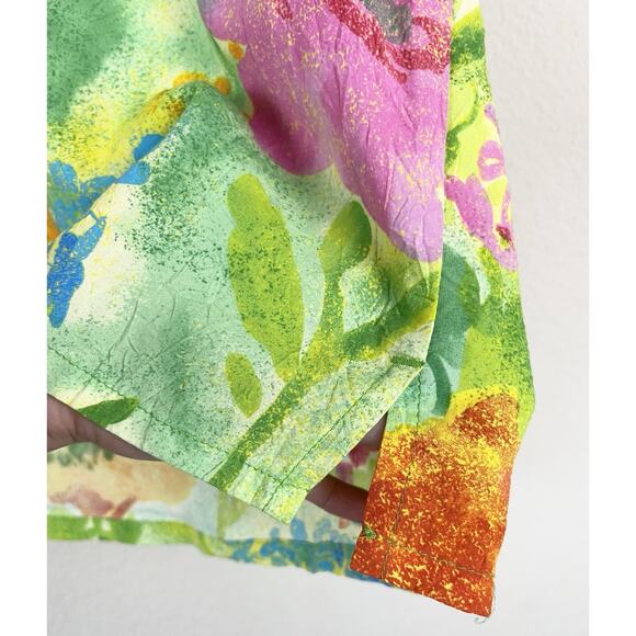 Jams World Summer Garden Floral Hawaiian Shirt Women’s L 100% Rayon - Picture 9 of 9